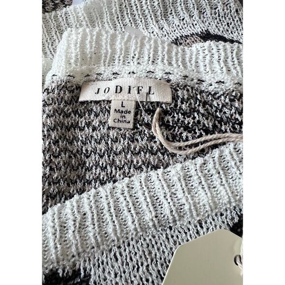 JODIFL Womens L Oversized Pullover Slouch Sweater Leopard Print Half Sleeve NEW - Picture 7 of 7